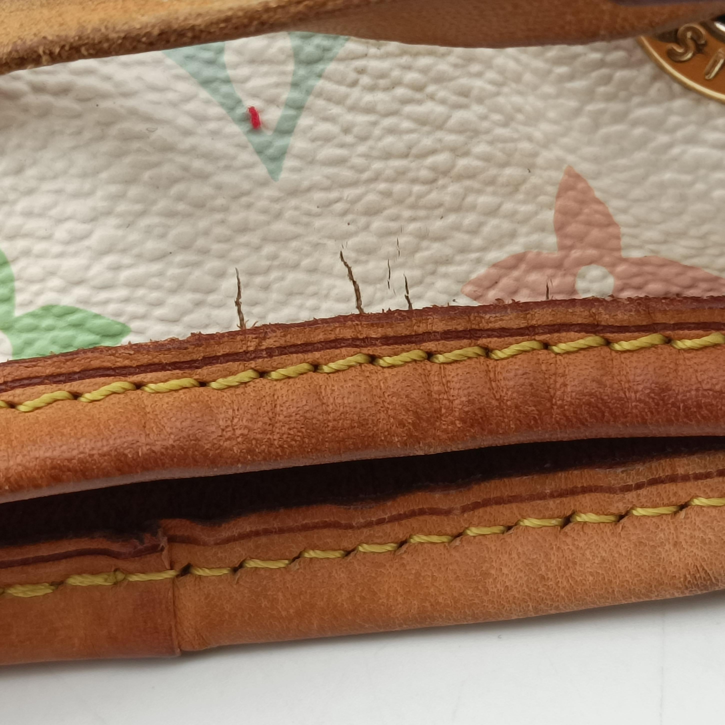 Pre-owned Louis Vuitton Petit Noe white Monogram Multicolor M42229 shoulderbag | stylenewstar