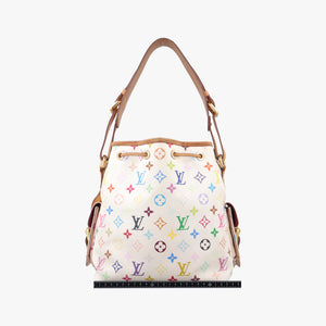 Pre-owned Louis Vuitton Petit Noe white Monogram Multicolor M42229 shoulderbag | stylenewstar