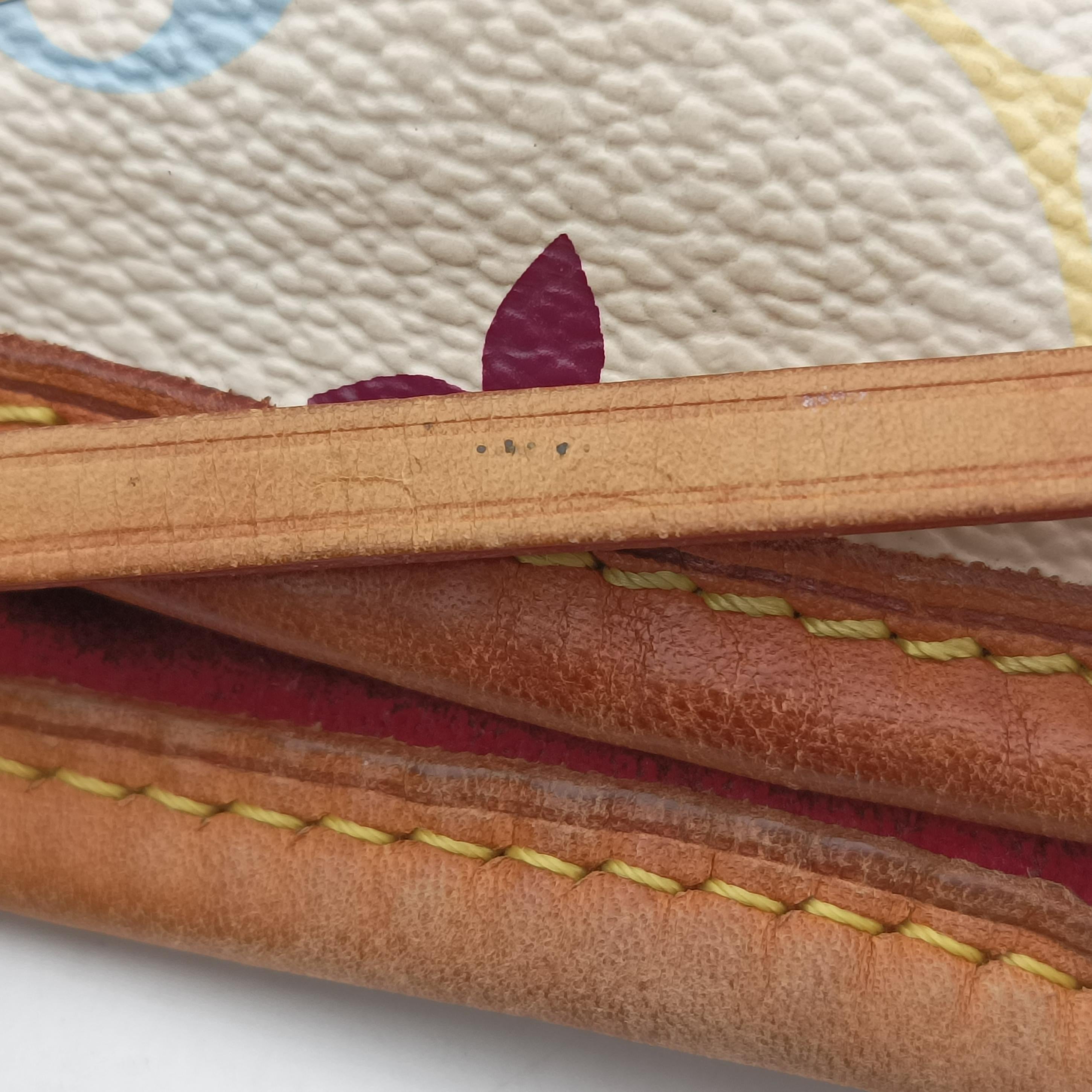 Pre-owned Louis Vuitton Petit Noe white Monogram Multicolor M42229 shoulderbag | stylenewstar