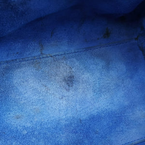 Pre-owned Yves Saint Laurent CLASSIC BABY DUFFLE Blue Leather 330958 shoulderbag | stylenewstar