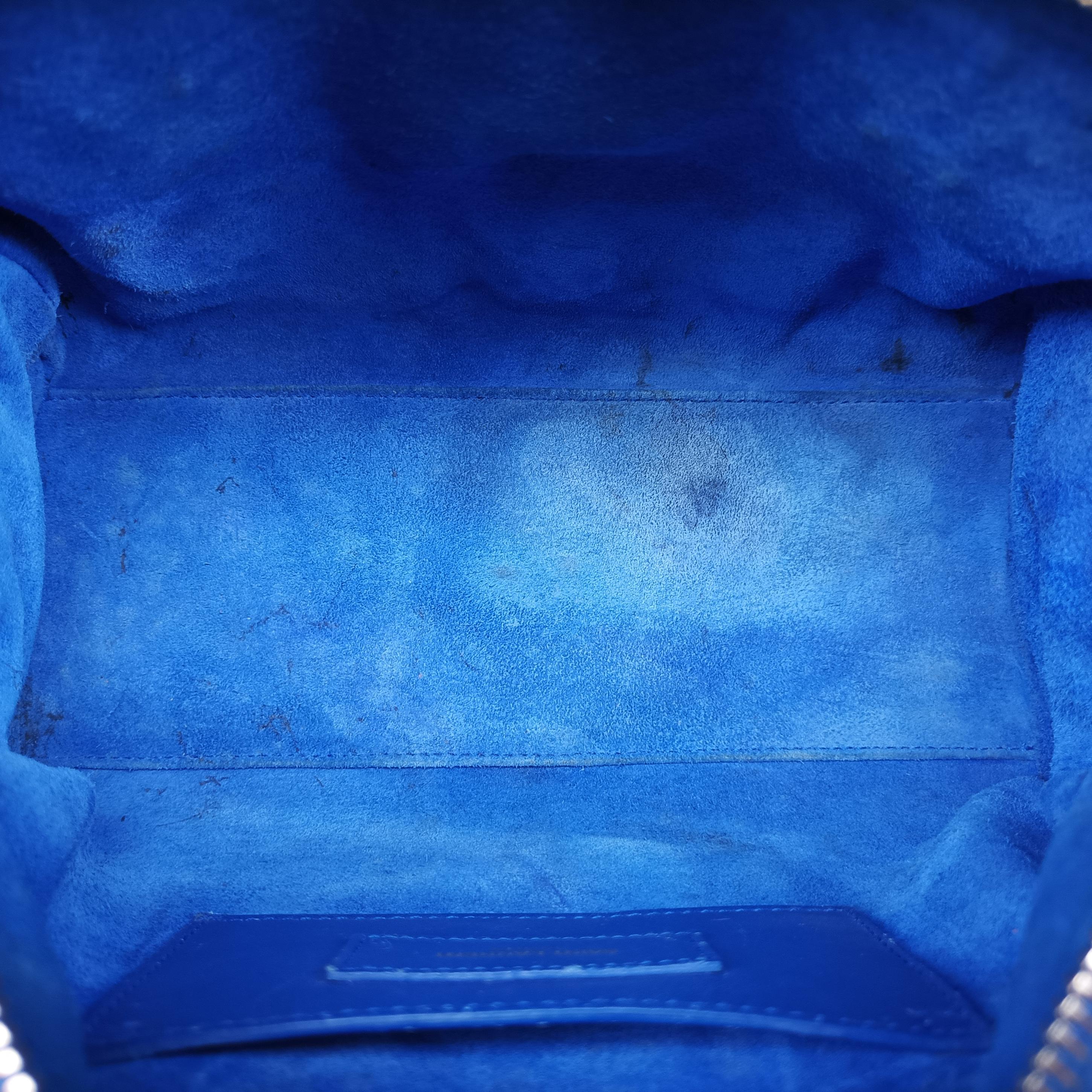 Pre-owned Yves Saint Laurent CLASSIC BABY DUFFLE Blue Leather 330958 shoulderbag | stylenewstar