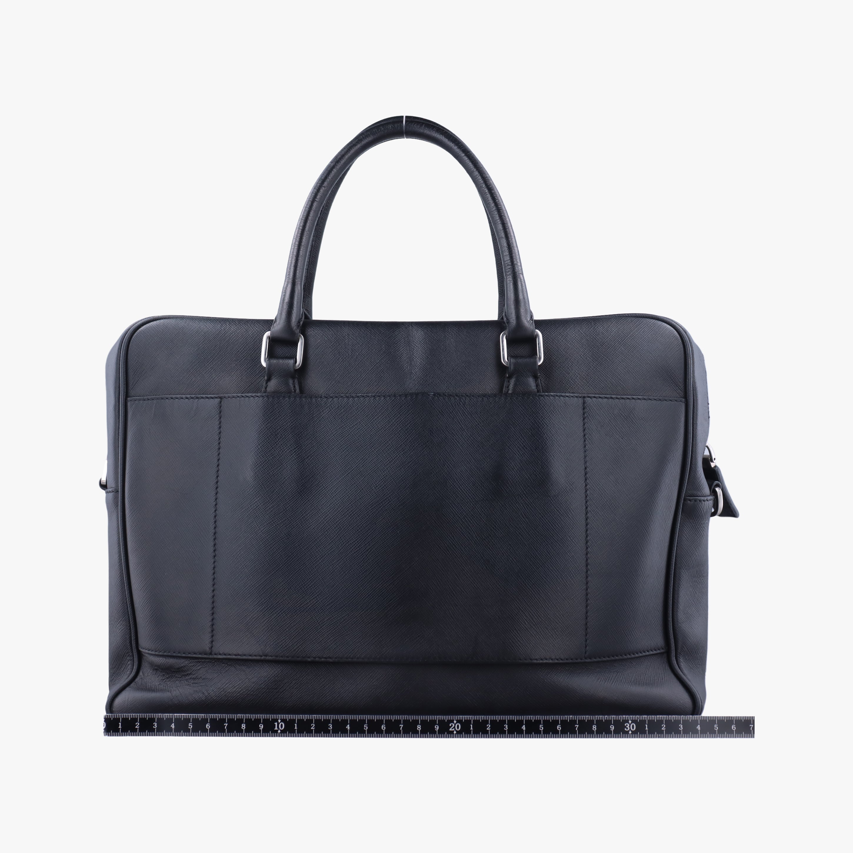 Secondhand Prada Business Briefcase Black SAFFIANO Leather 2VE011 handbag | stylenewstar
