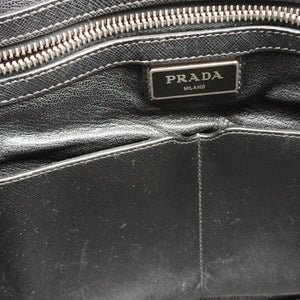 Secondhand Prada Business Briefcase Black SAFFIANO Leather 2VE011 handbag | stylenewstar