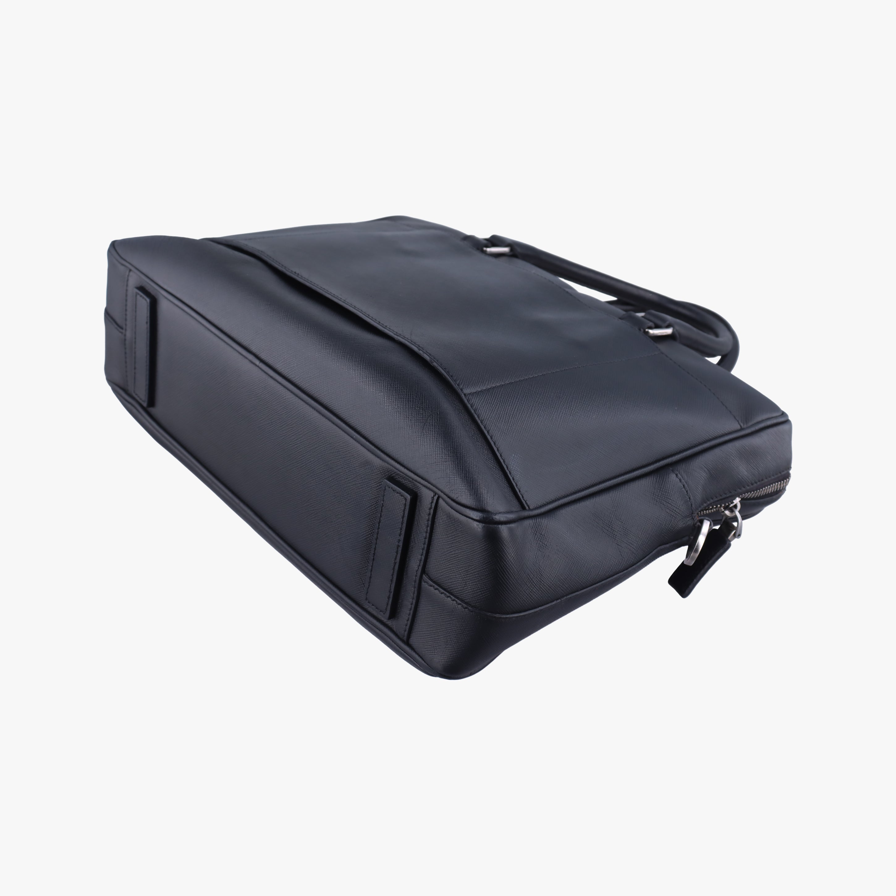 Secondhand Prada Business Briefcase Black SAFFIANO Leather 2VE011 handbag | stylenewstar