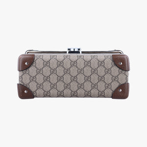 Pre-owned Gucci Padlock Brown PVC coated canvas 588351 shoulderbag | stylenewstar