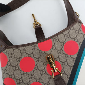 Pre-owned Gucci JACKIE beige×Multicolour canvas×leather 678843 shoulderbag | stylenewstar