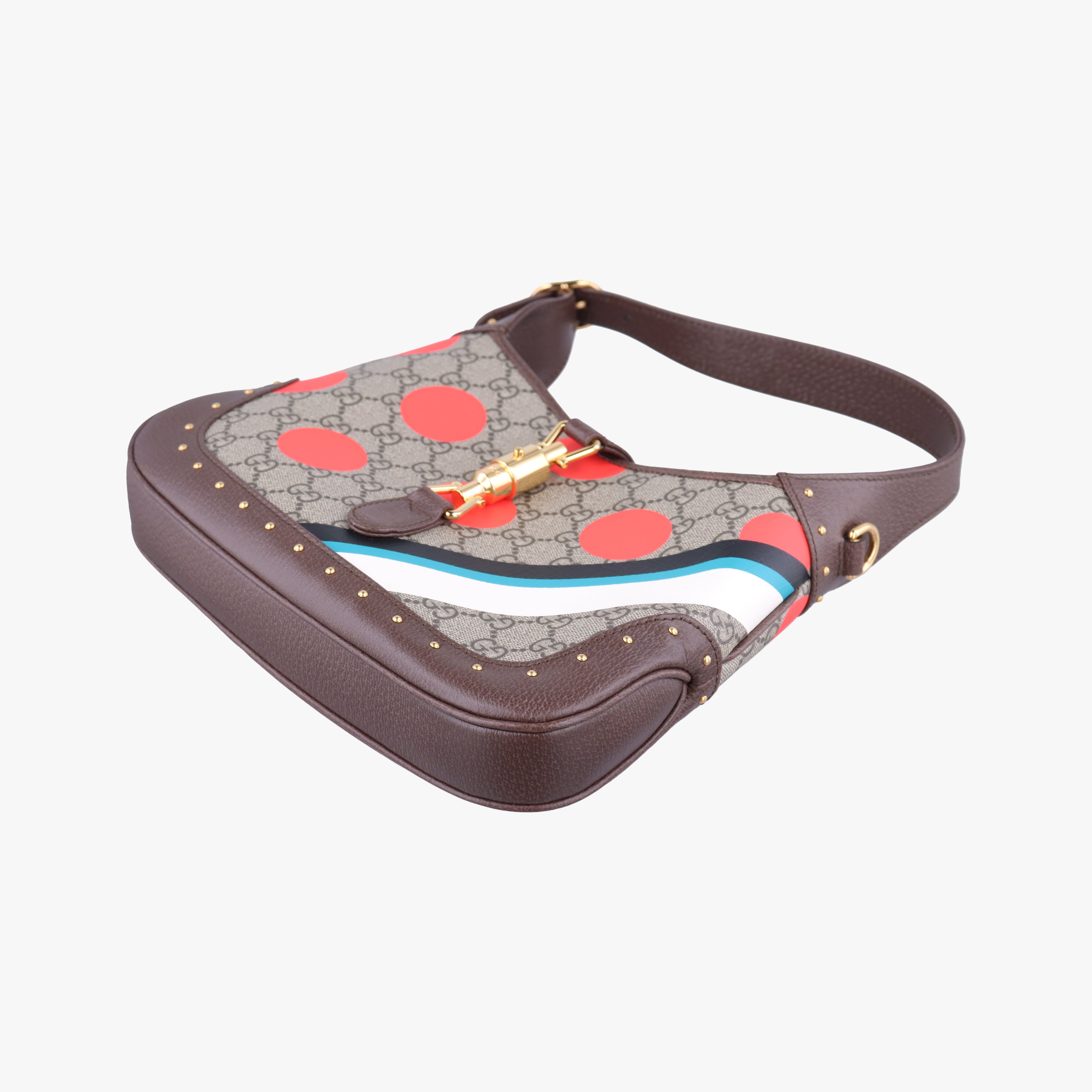 Pre-owned Gucci JACKIE beige×Multicolour canvas×leather 678843 shoulderbag | stylenewstar