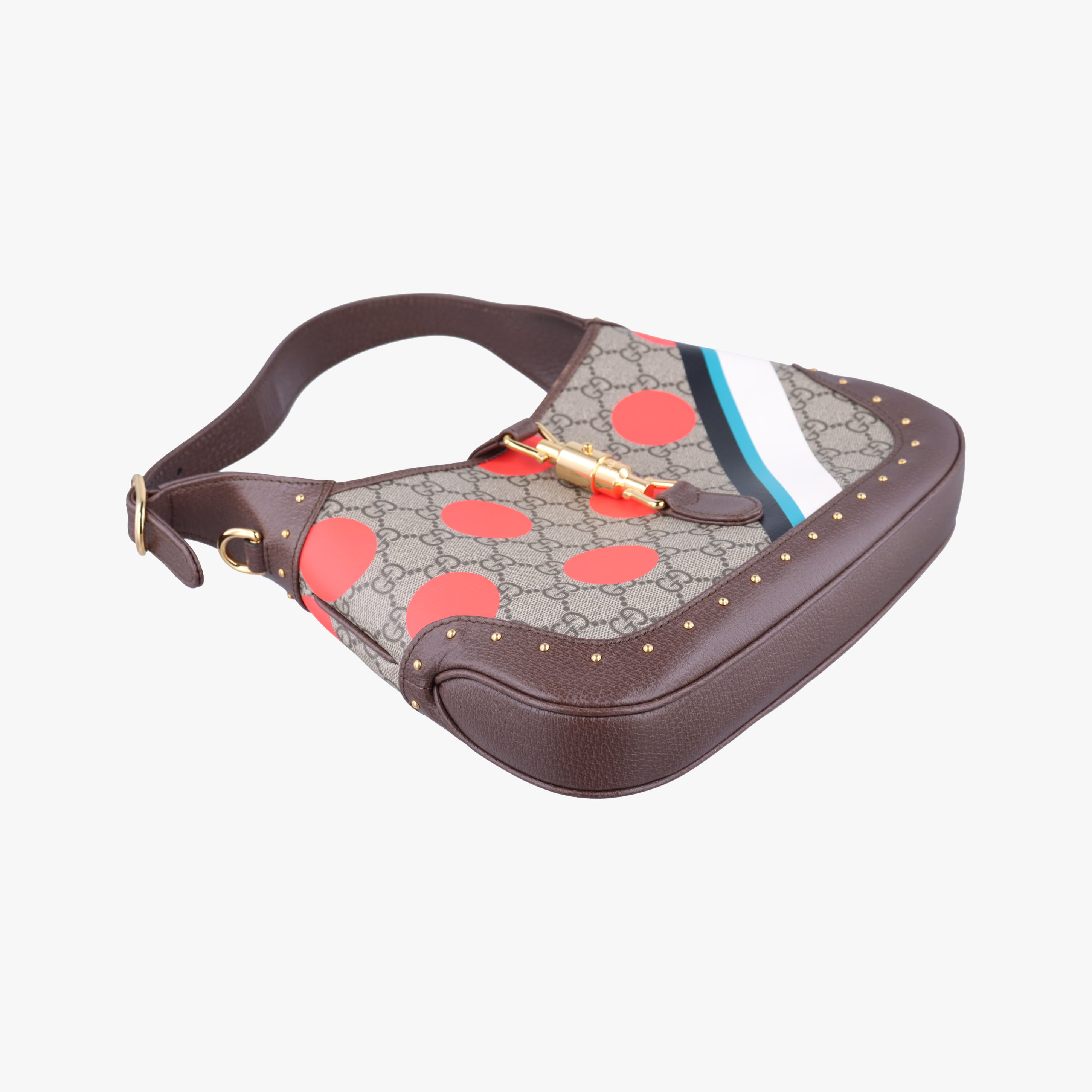 Pre-owned Gucci JACKIE beige×Multicolour canvas×leather 678843 shoulderbag | stylenewstar