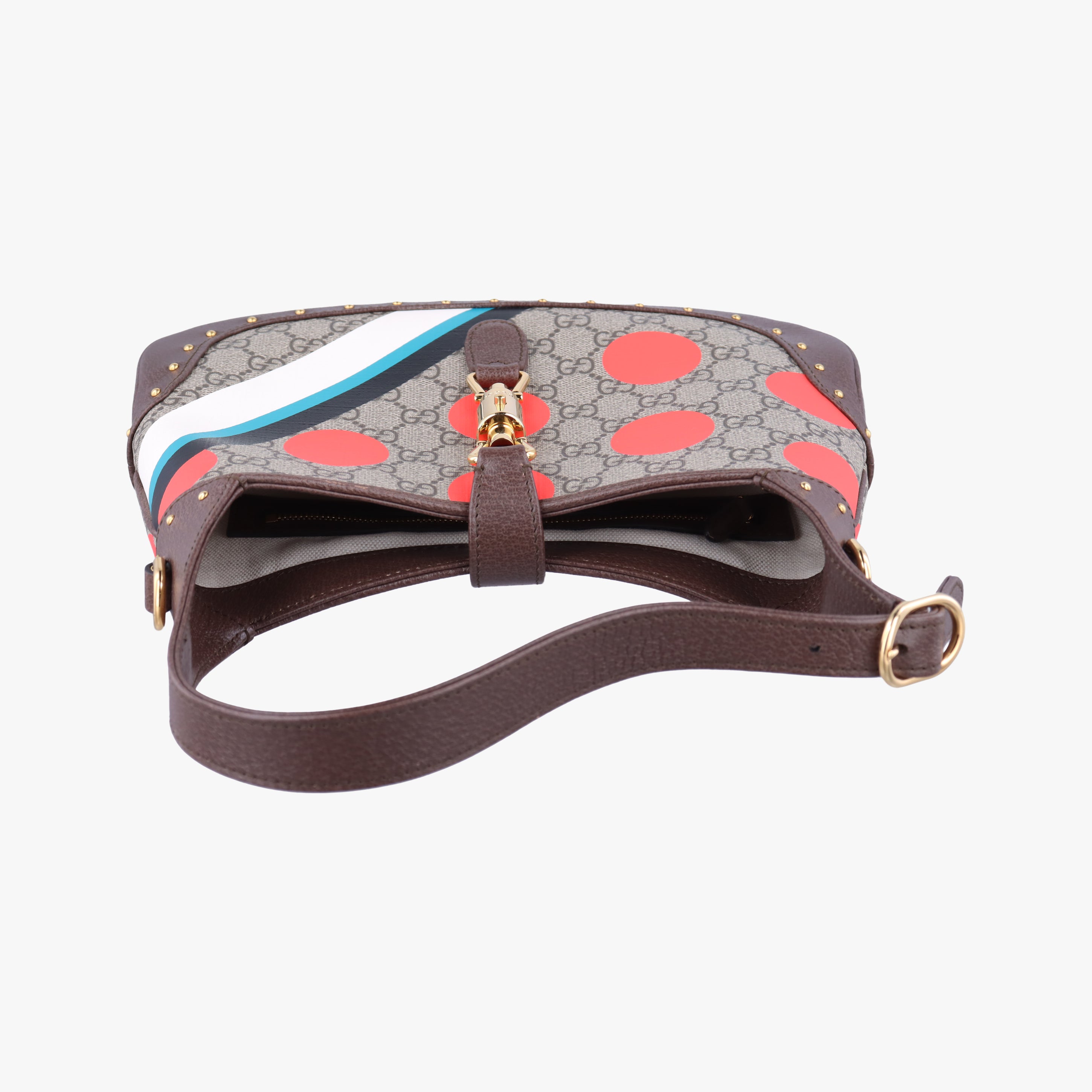 Pre-owned Gucci JACKIE beige×Multicolour canvas×leather 678843 shoulderbag | stylenewstar