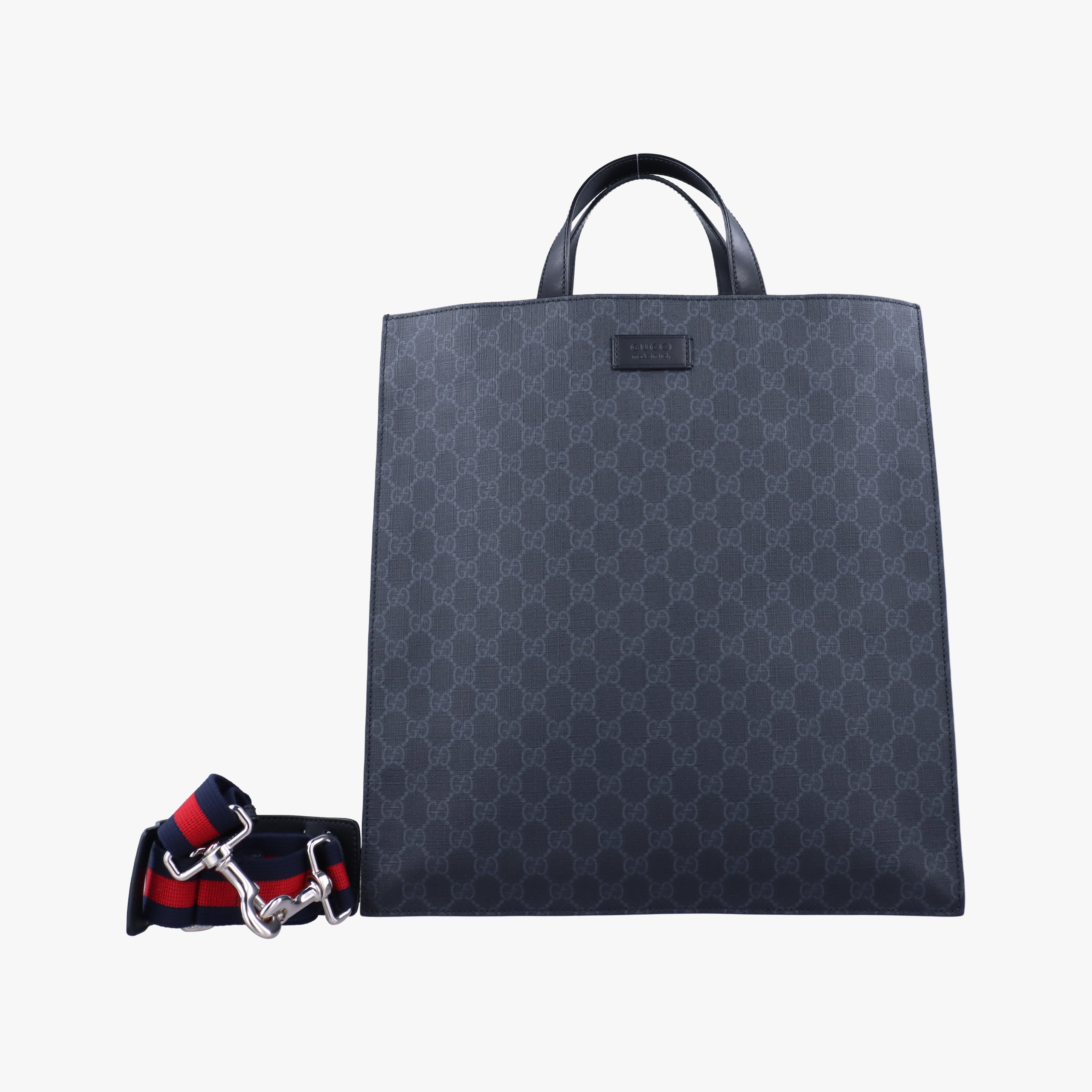 Pre-owned Gucci GG Supreme Tiger Black PVC coated canvas 495559 shoulderbag | stylenewstar