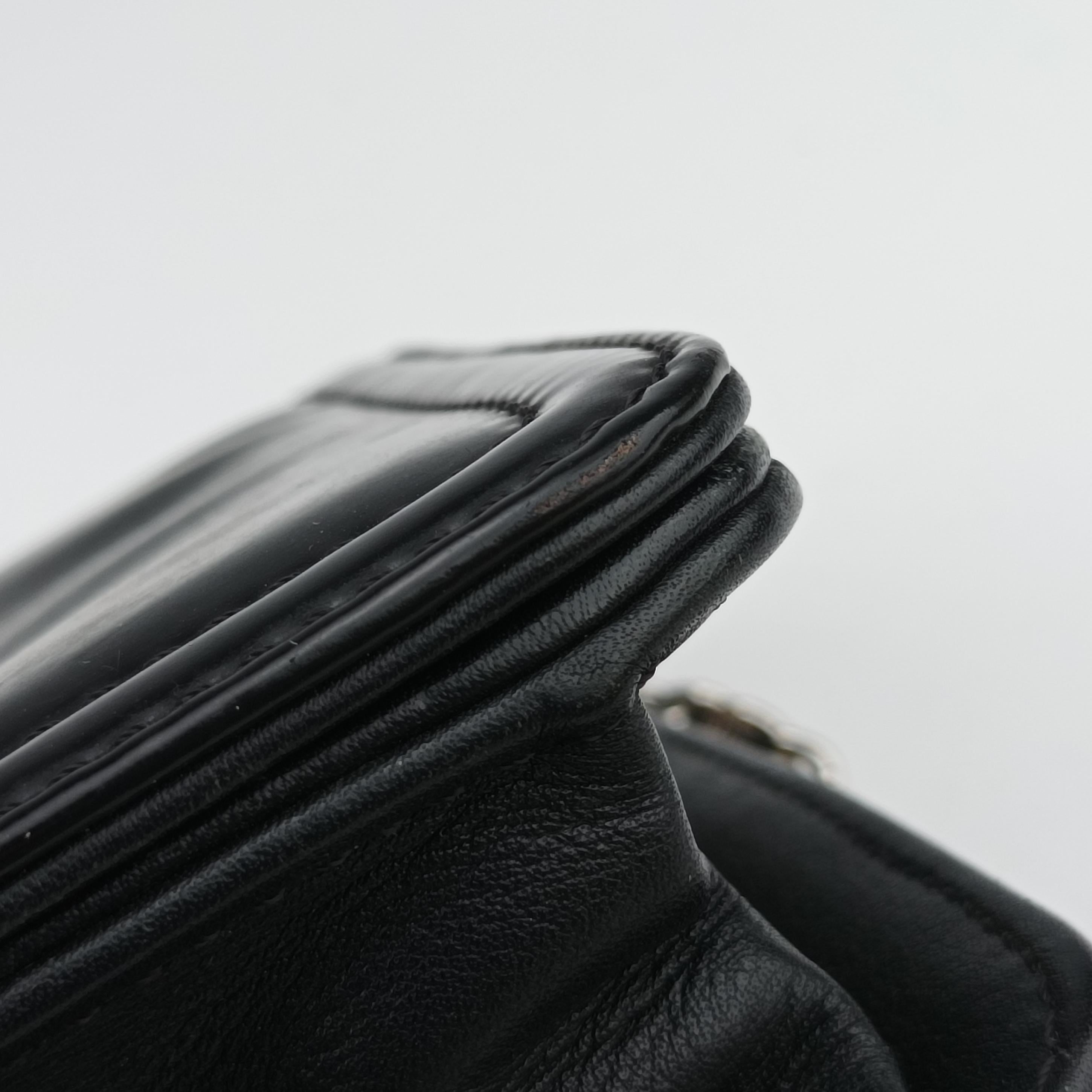 Pre-owned Chanel CC Lipstick Flap Black Patent A66935 shoulderbag | stylenewstar