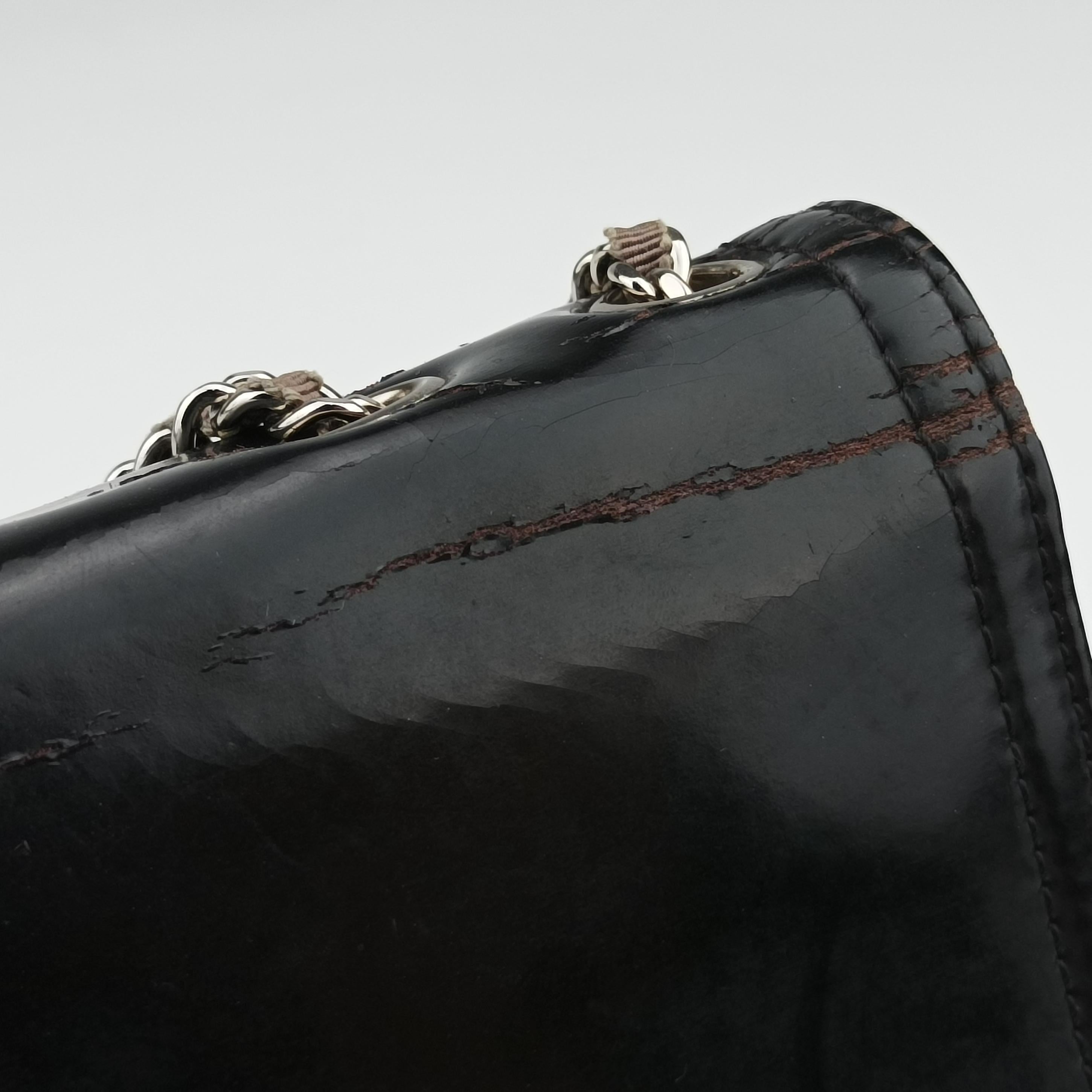 Pre-owned Chanel CC Lipstick Flap Black Patent A66935 shoulderbag | stylenewstar