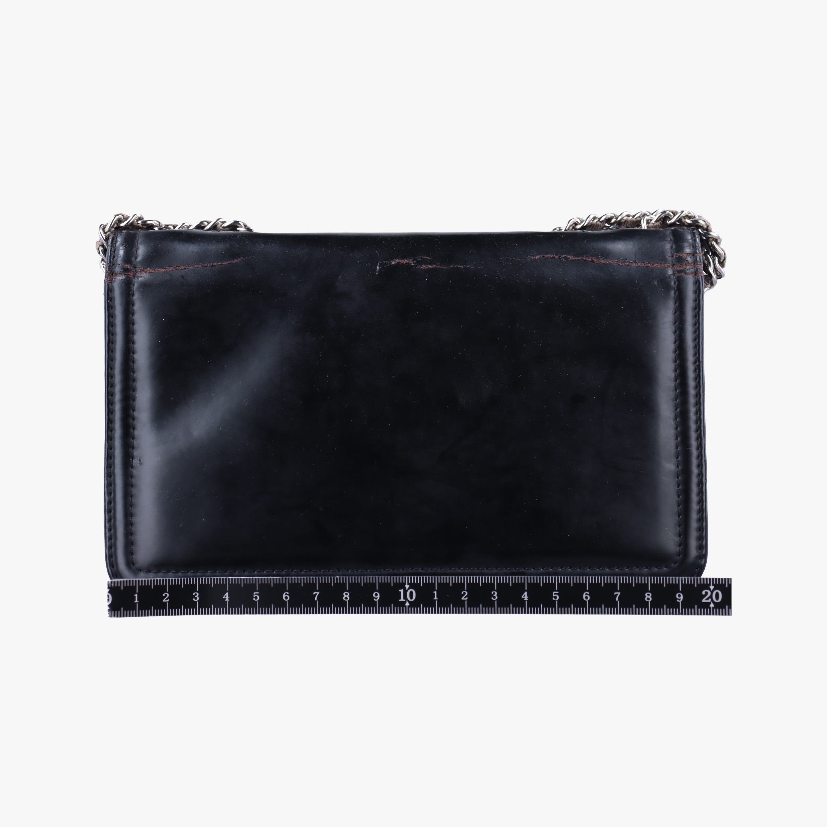 Pre-owned Chanel CC Lipstick Flap Black Patent A66935 shoulderbag | stylenewstar