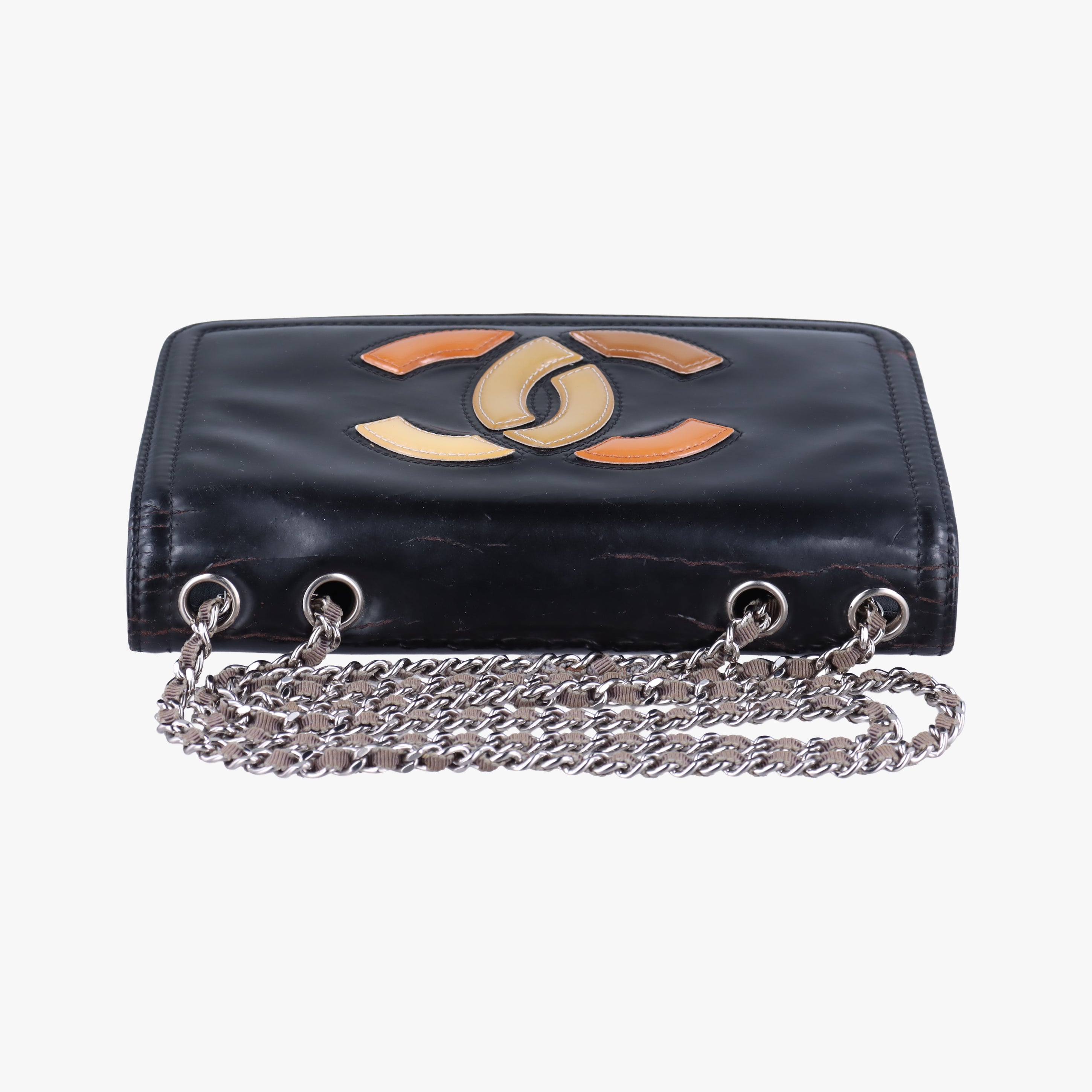 Pre-owned Chanel CC Lipstick Flap Black Patent A66935 shoulderbag | stylenewstar