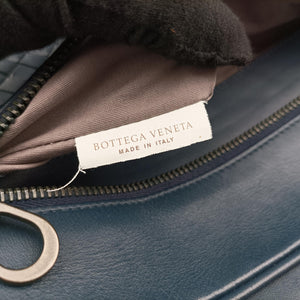 Pre-owned Bottega Veneta Intrecciato Navy lambskin  shoulderbag | stylenewstar
