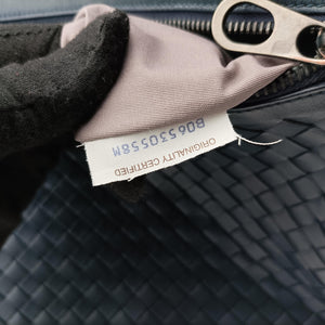 Pre-owned Bottega Veneta Intrecciato Navy lambskin  shoulderbag | stylenewstar