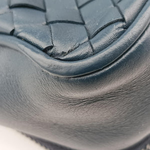 Pre-owned Bottega Veneta Intrecciato Navy lambskin  shoulderbag | stylenewstar