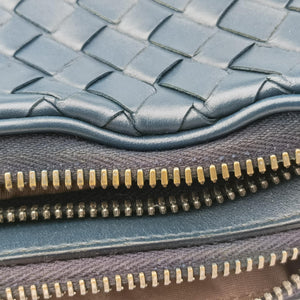Pre-owned Bottega Veneta Intrecciato Navy lambskin  shoulderbag | stylenewstar