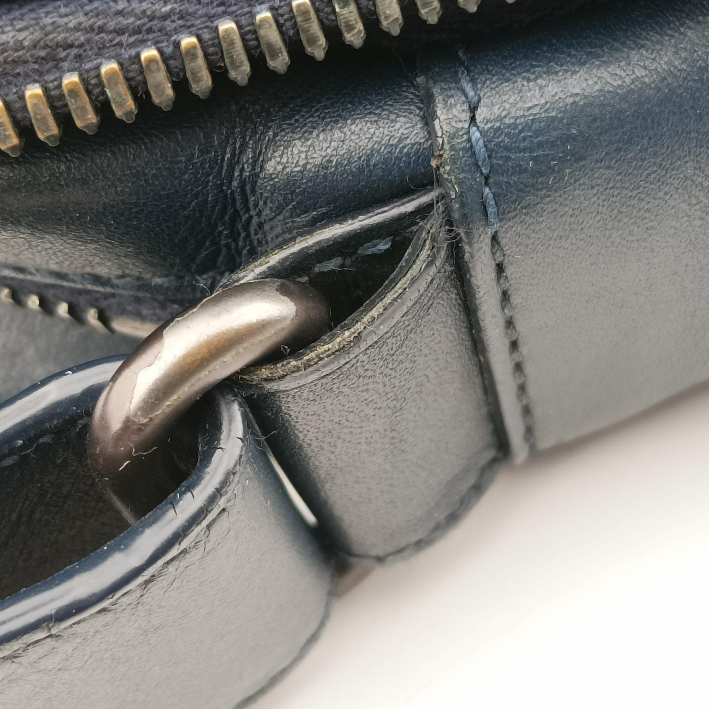 Pre-owned Bottega Veneta Intrecciato Navy lambskin  shoulderbag | stylenewstar