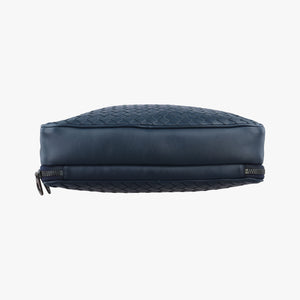 Pre-owned Bottega Veneta Intrecciato Navy lambskin  shoulderbag | stylenewstar