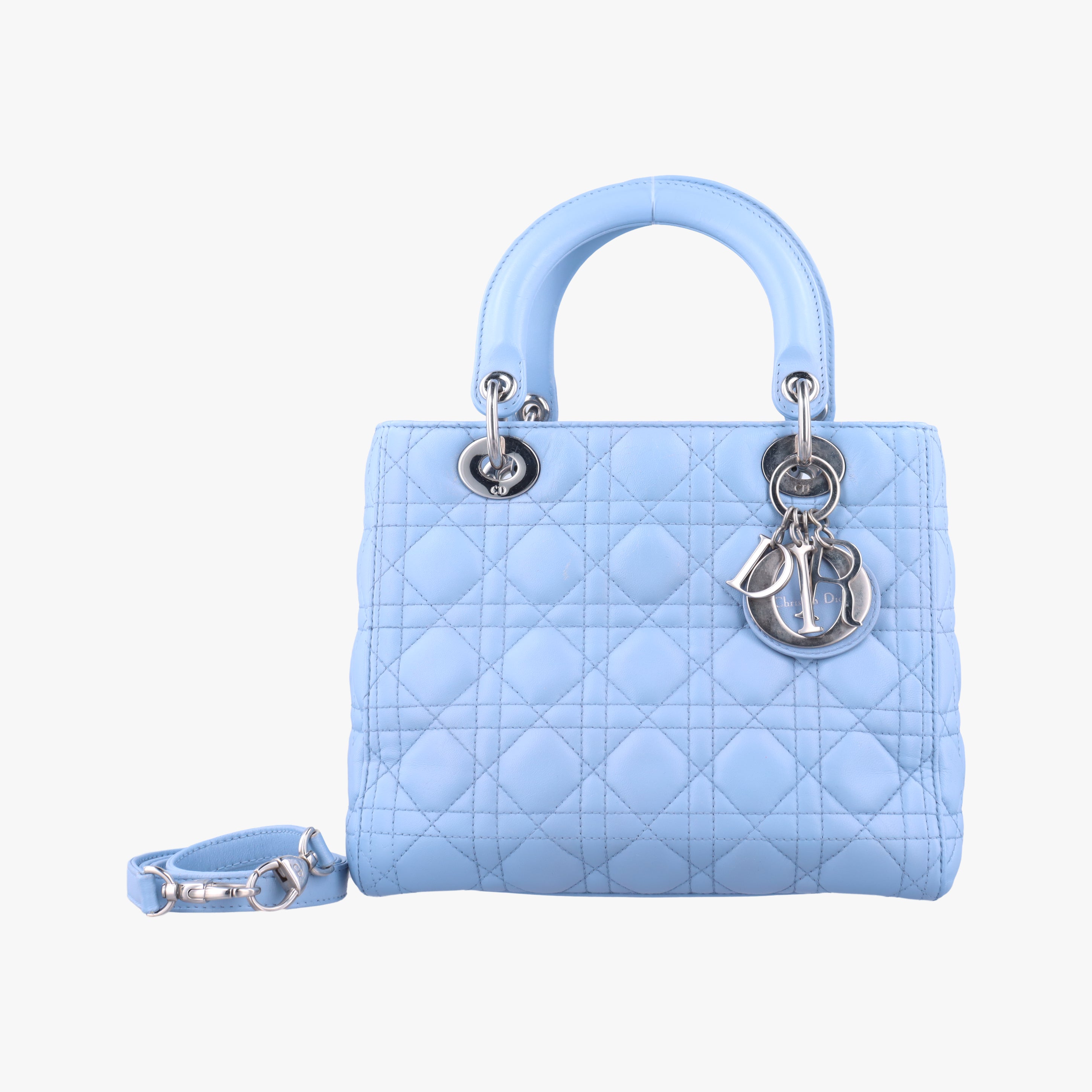 Vintage Christian Dior Lady Dior Blue lambskin  shoulderbag | stylenewstar