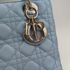 Vintage Christian Dior Lady Dior Blue lambskin  shoulderbag | stylenewstar