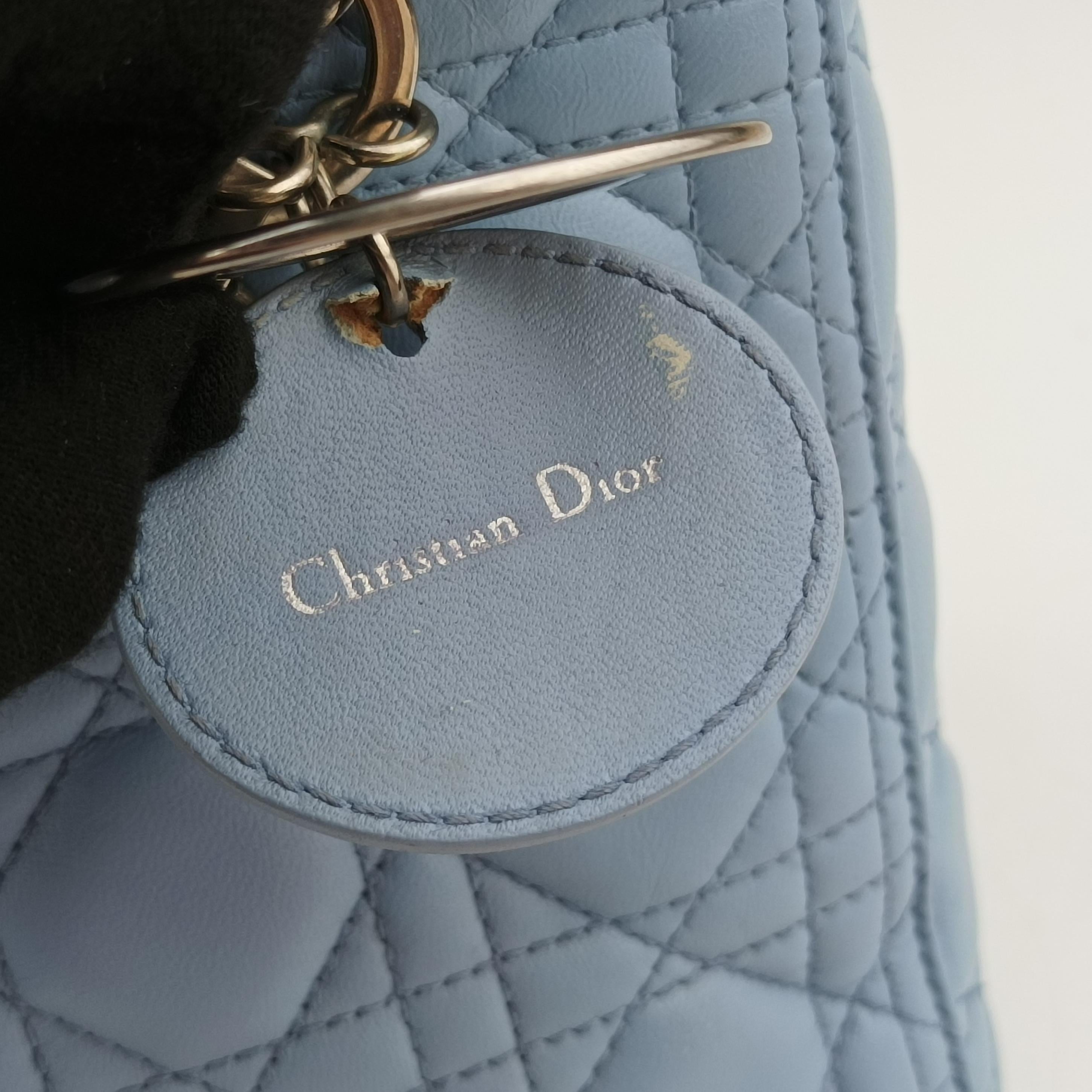 Vintage Christian Dior Lady Dior Blue lambskin  shoulderbag | stylenewstar