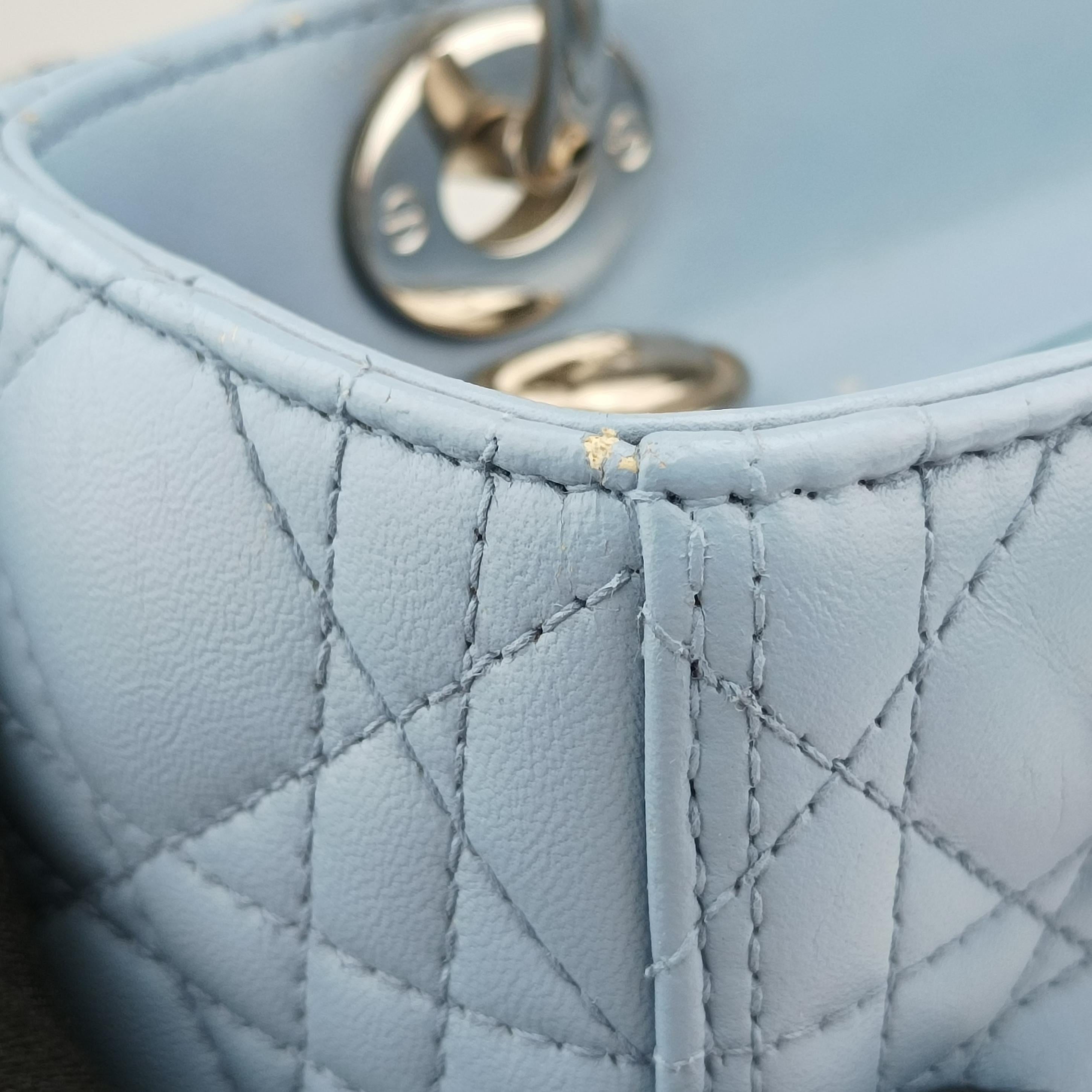 Vintage Christian Dior Lady Dior Blue lambskin  shoulderbag | stylenewstar