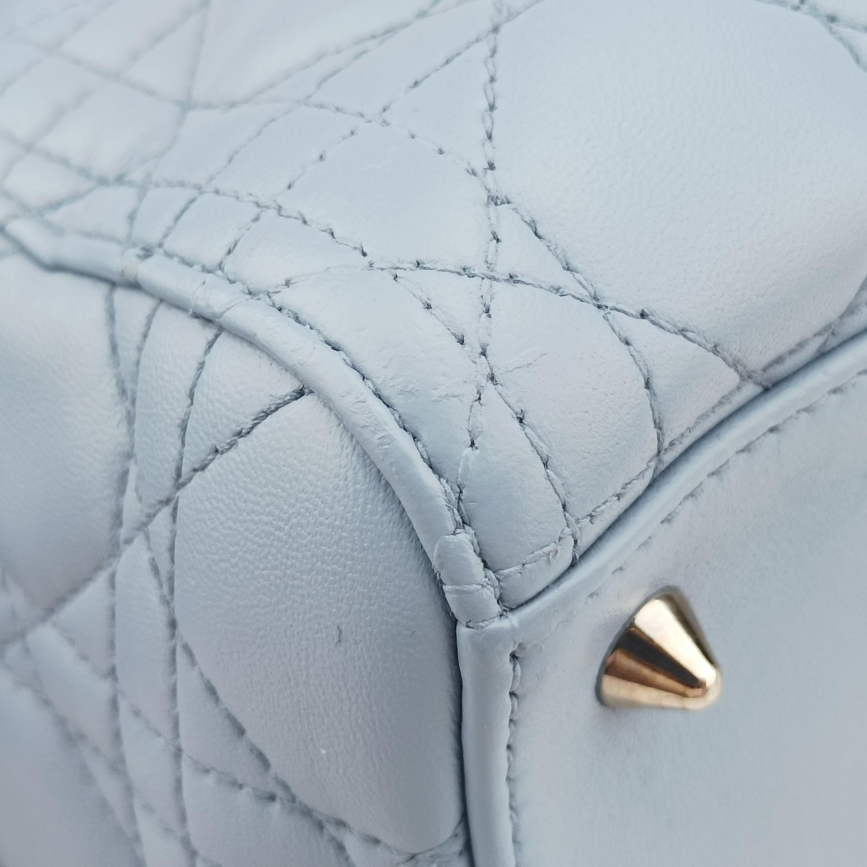 Vintage Christian Dior Lady Dior Blue lambskin  shoulderbag | stylenewstar