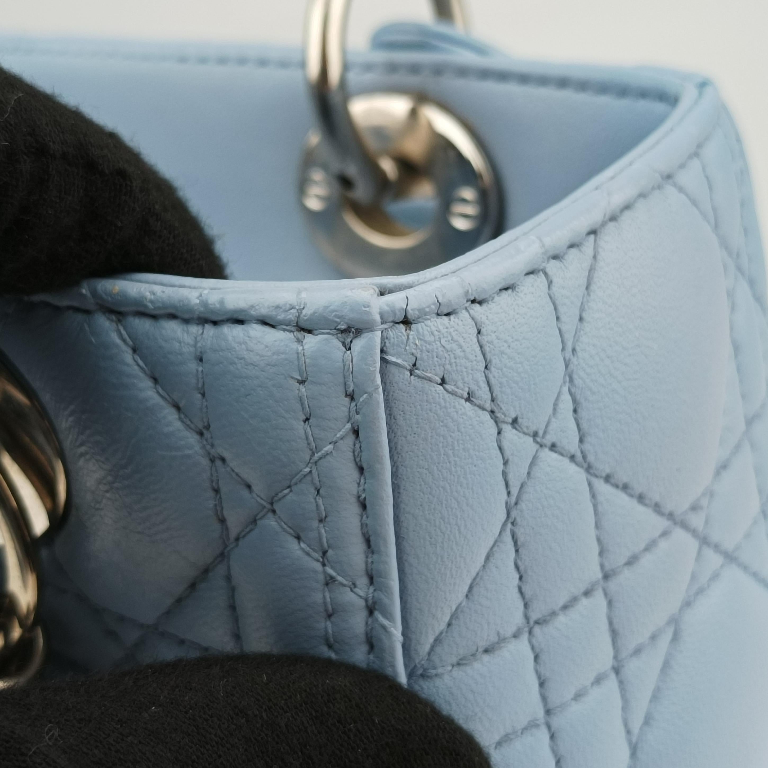 Vintage Christian Dior Lady Dior Blue lambskin  shoulderbag | stylenewstar