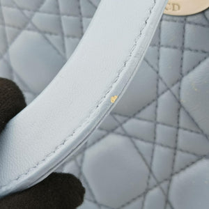 Vintage Christian Dior Lady Dior Blue lambskin  shoulderbag | stylenewstar