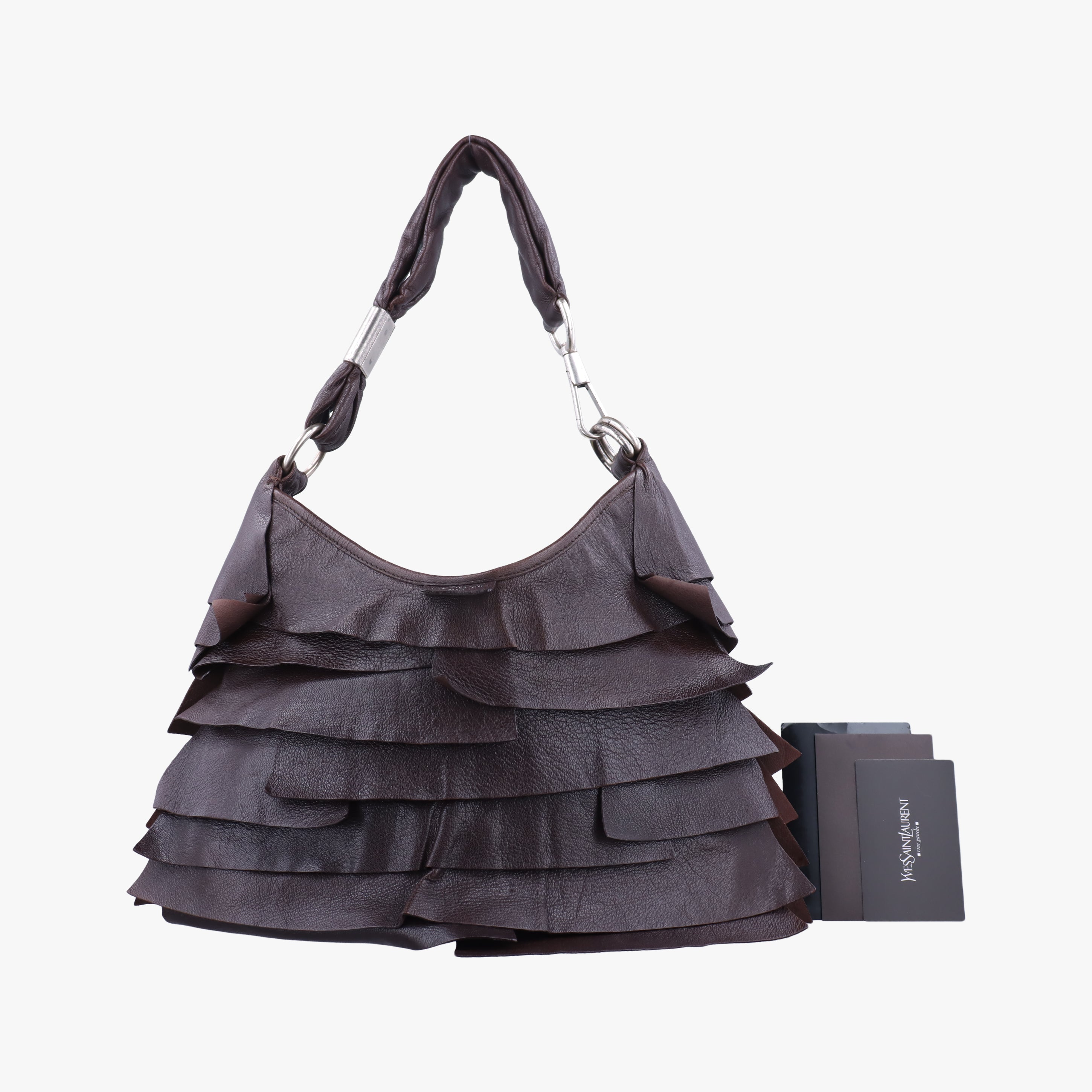 Secondhand Yves Saint Laurent Mombasa Brown Leather 122245 handbag | stylenewstar