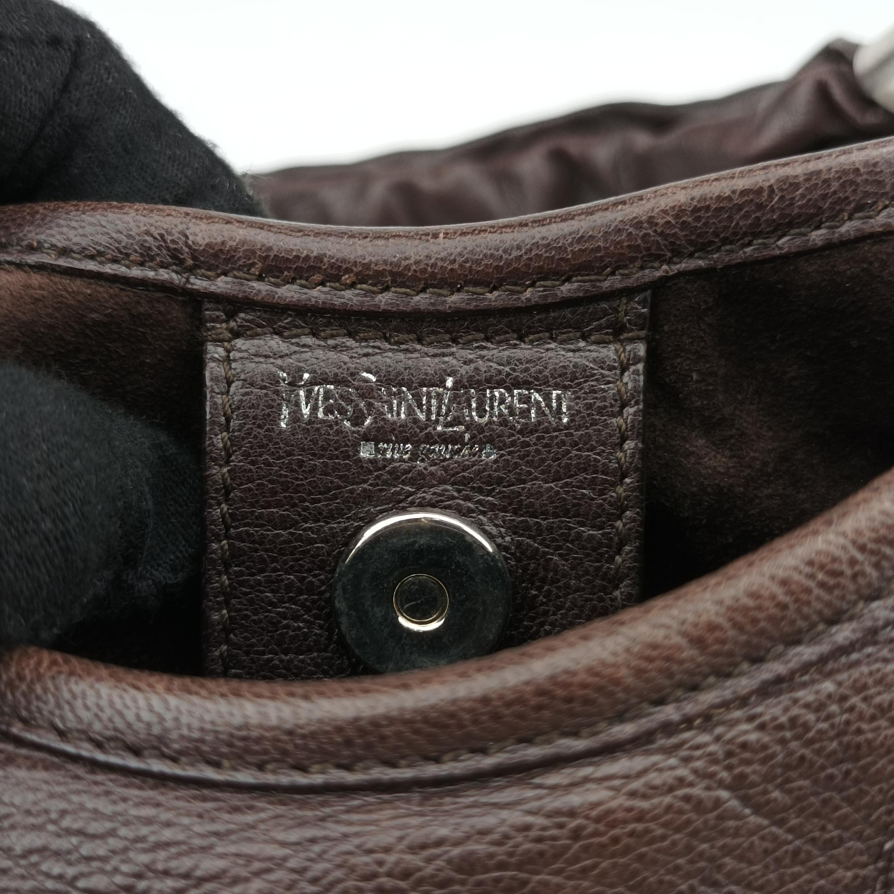 Secondhand Yves Saint Laurent Mombasa Brown Leather 122245 handbag | stylenewstar