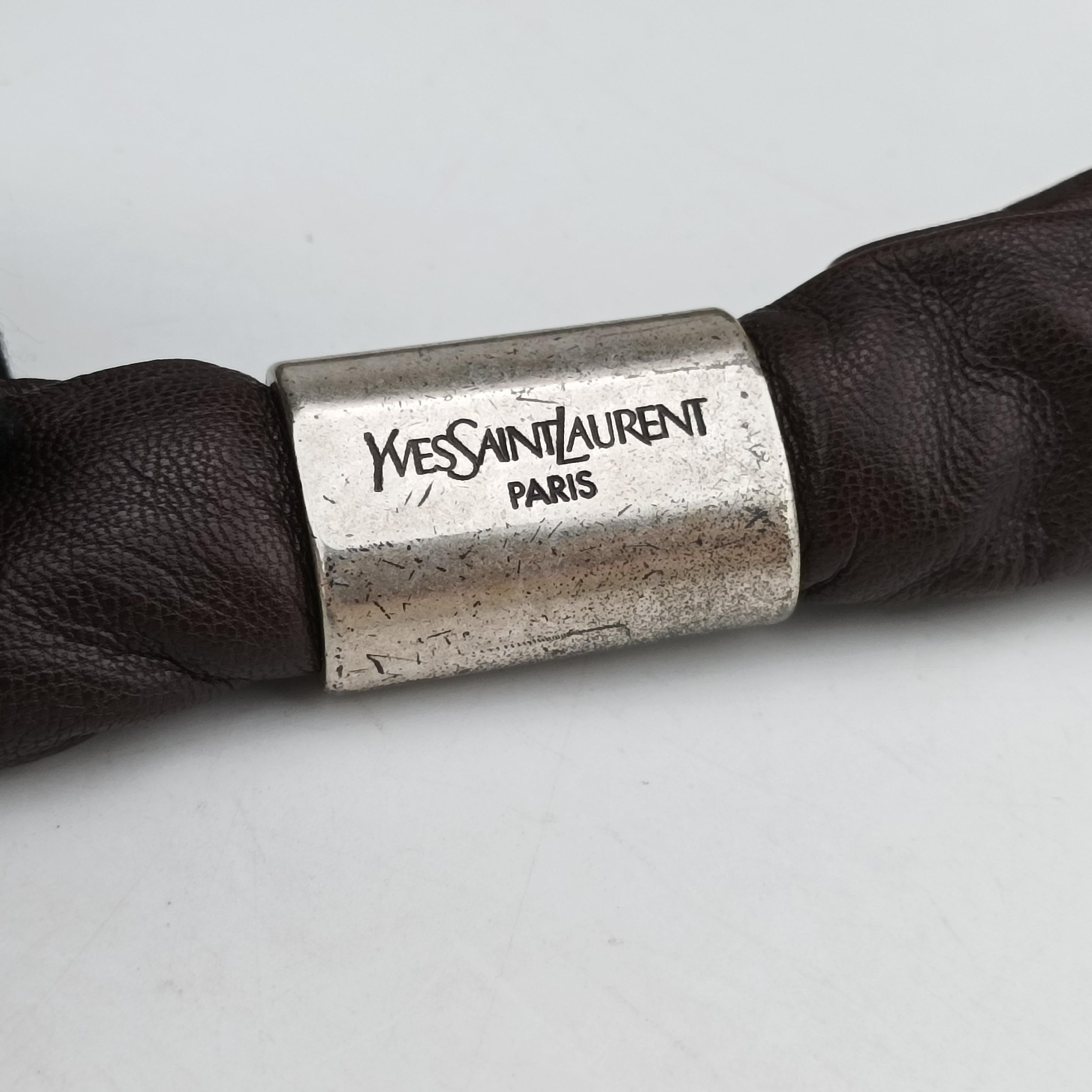 Secondhand Yves Saint Laurent Mombasa Brown Leather 122245 handbag | stylenewstar