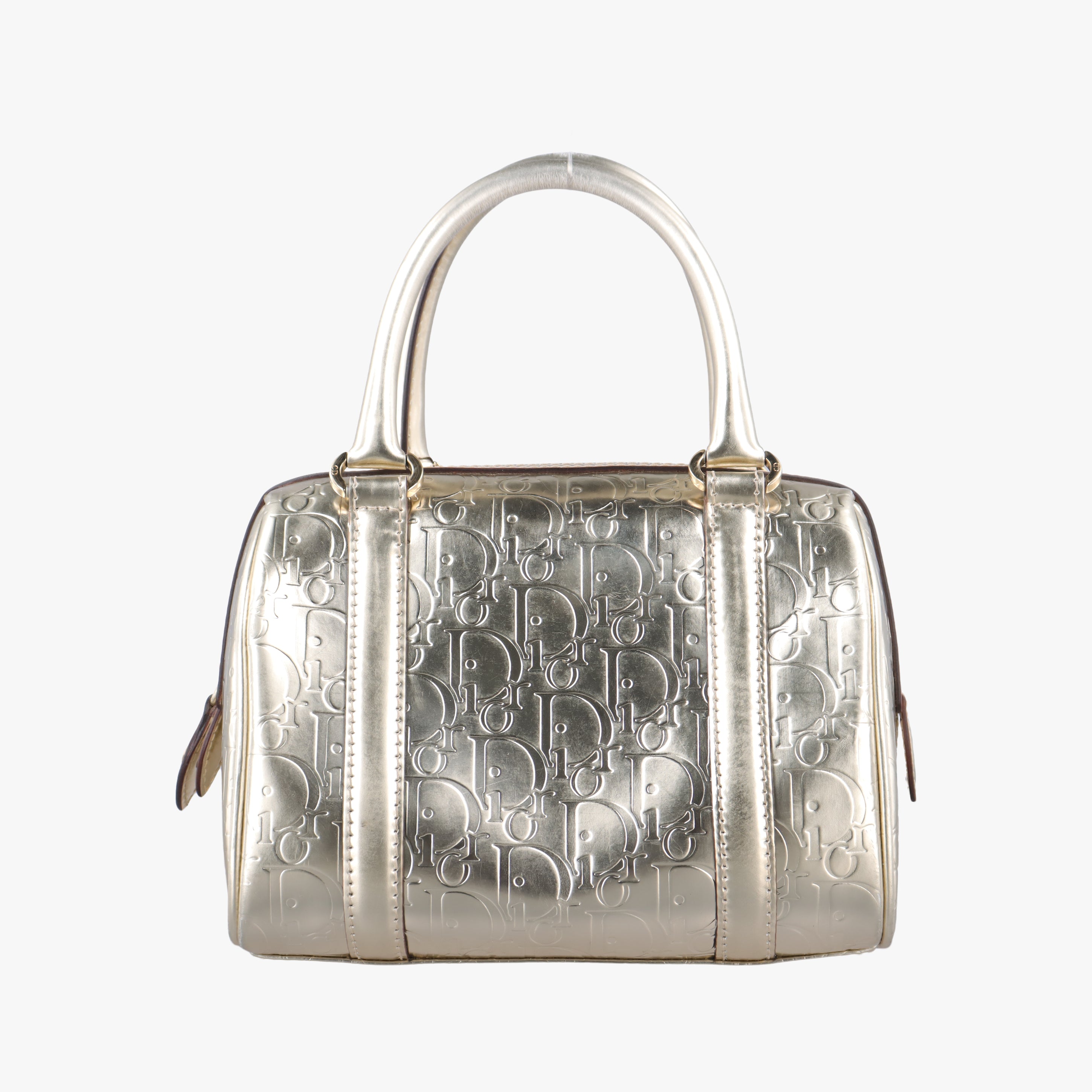 Pre-owned Christian Dior Metallic Gold Oblique Monogram Golden Leather  handbag | stylenewstar