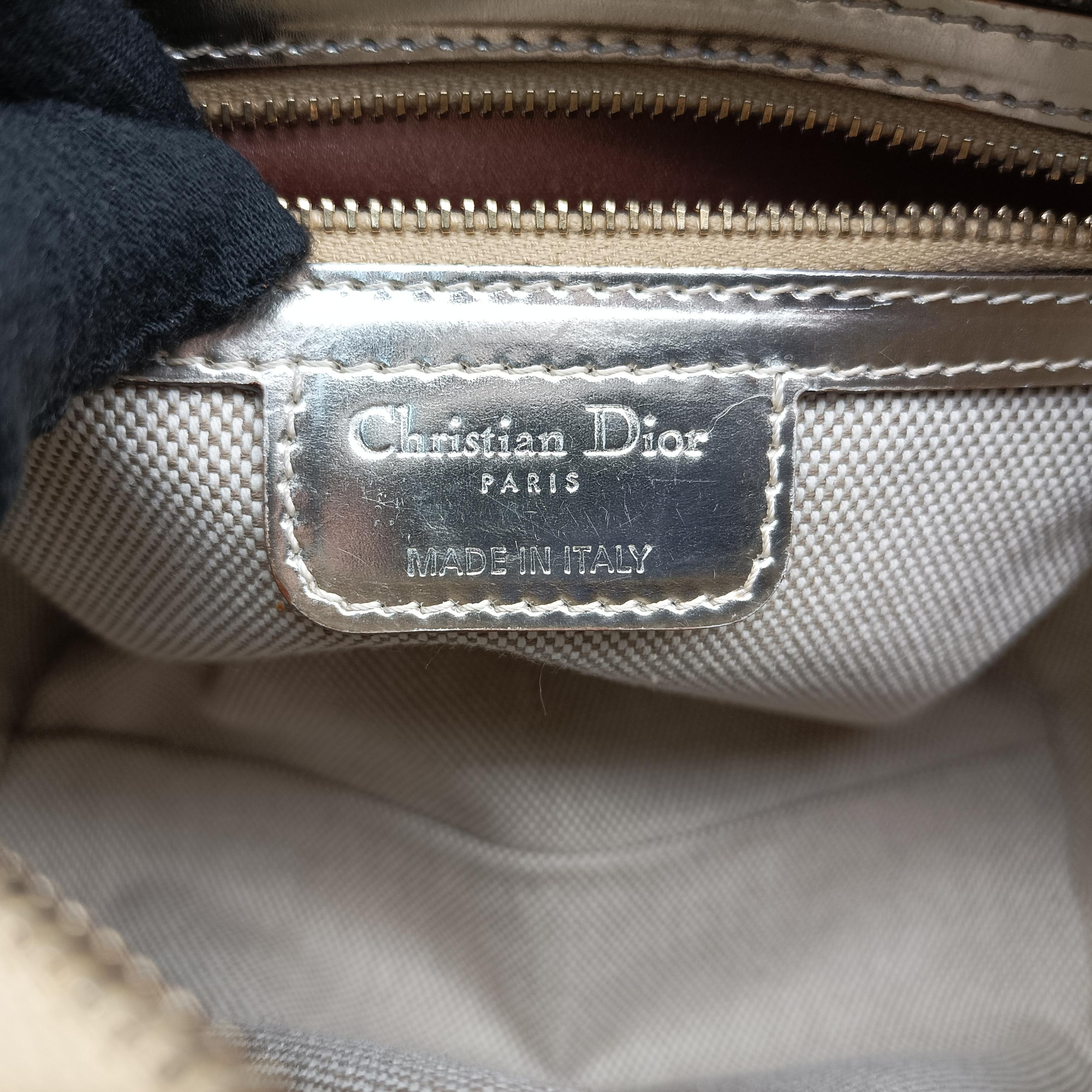 Pre-owned Christian Dior Metallic Gold Oblique Monogram Golden Leather  handbag | stylenewstar