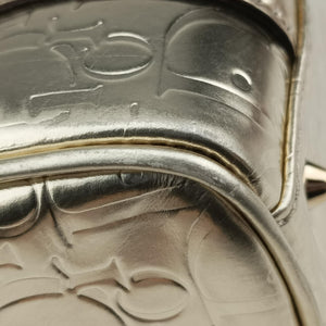 Pre-owned Christian Dior Metallic Gold Oblique Monogram Golden Leather  handbag | stylenewstar