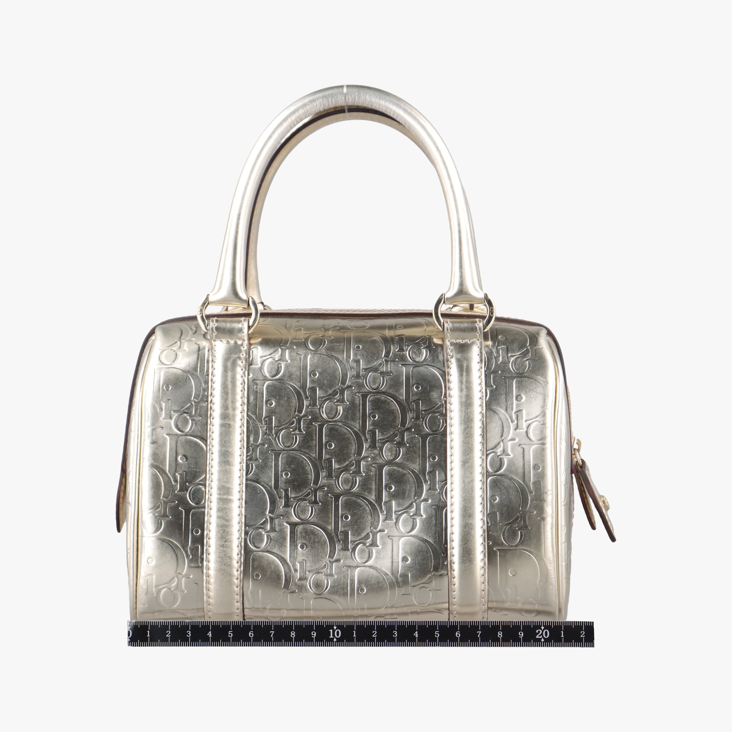 Pre-owned Christian Dior Metallic Gold Oblique Monogram Golden Leather  handbag | stylenewstar