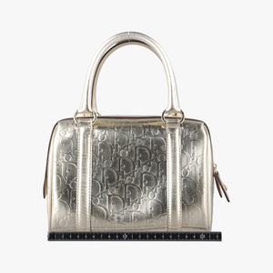 Pre-owned Christian Dior Metallic Gold Oblique Monogram Golden Leather  handbag | stylenewstar