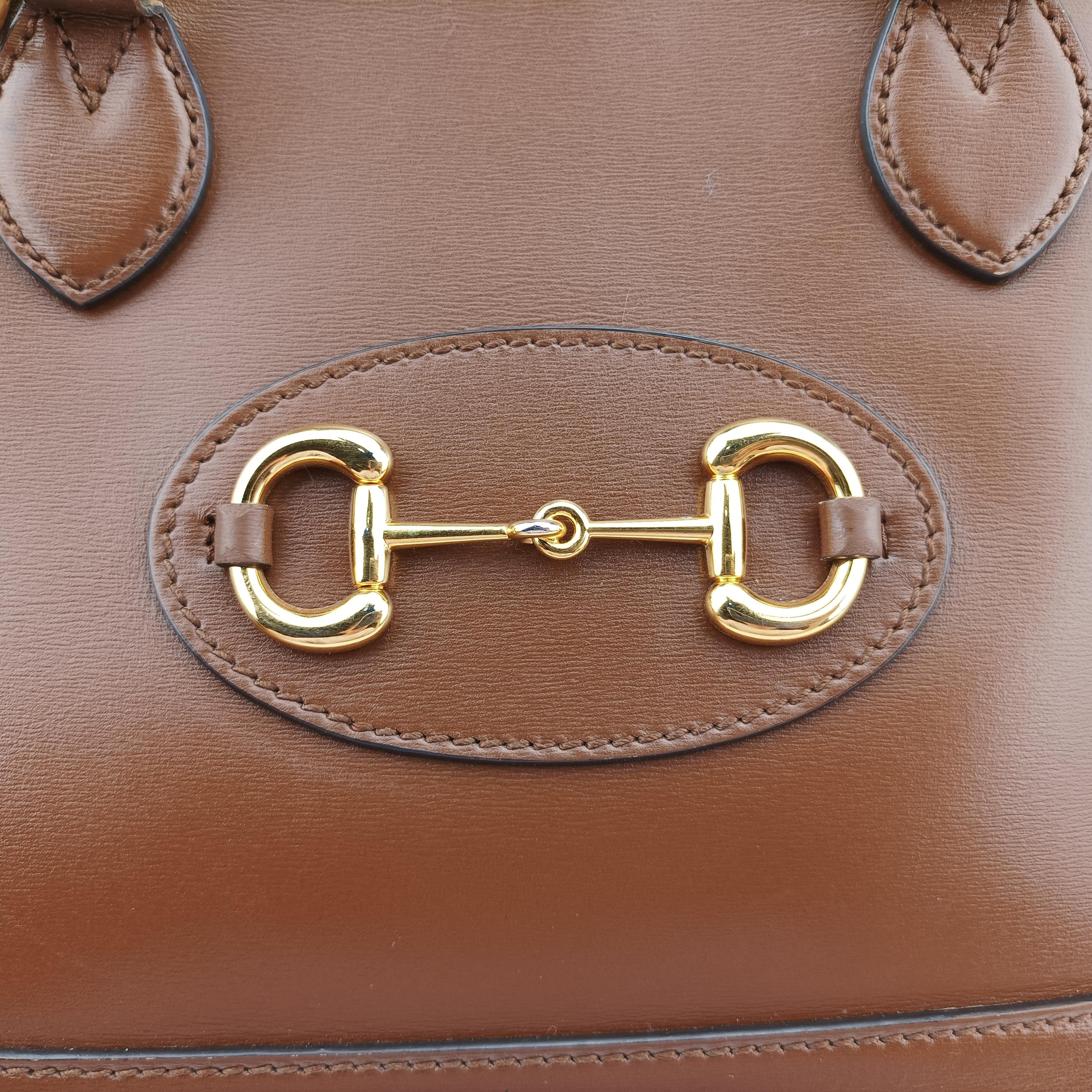 Pre-owned Gucci Horsebit 1955 Brown leather 621220 shoulderbag | stylenewstar