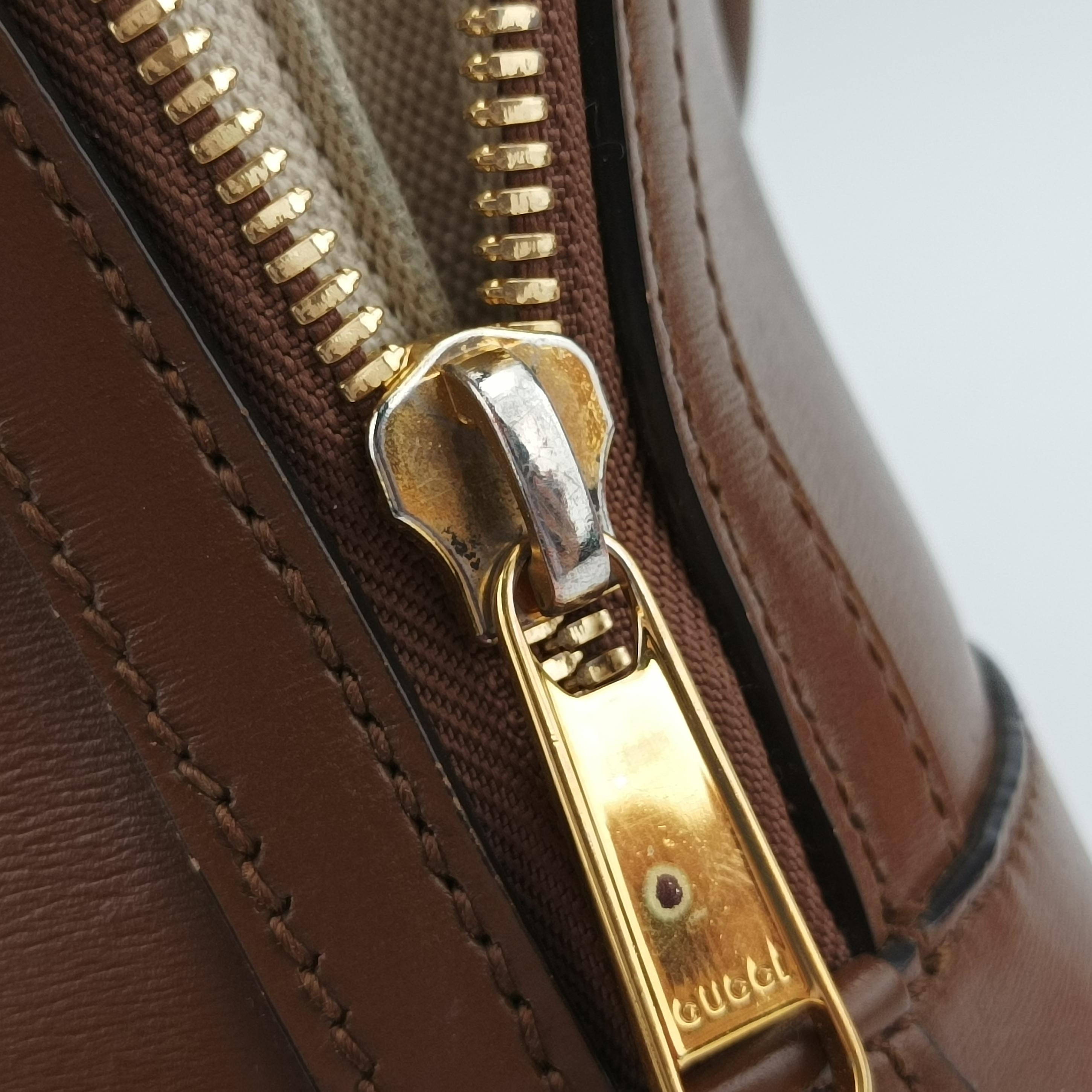 Pre-owned Gucci Horsebit 1955 Brown leather 621220 shoulderbag | stylenewstar