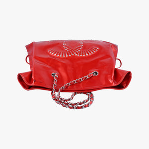 Pre-owned Chanel Strass Bon Bon Crystal Red Patent A47741 shoulderbag | stylenewstar