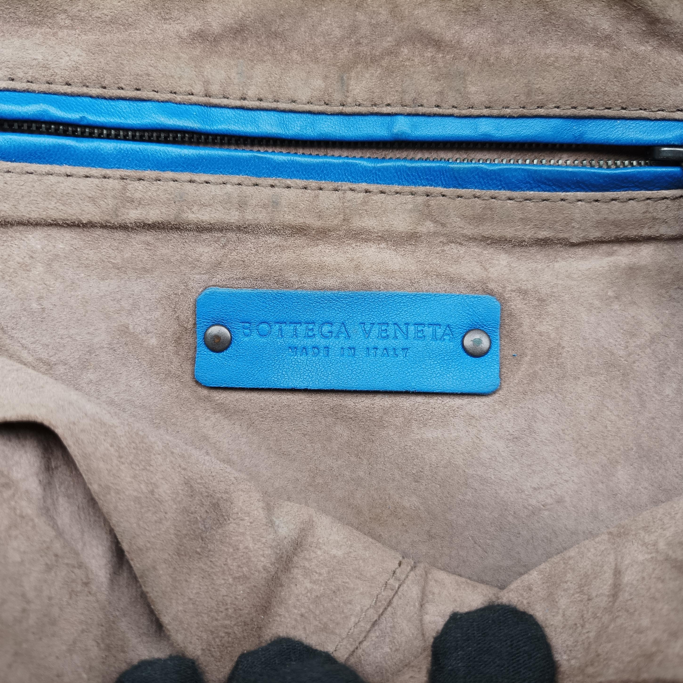 Pre-owned Bottega Veneta NODINI Intrecciato Blue lambskin  shoulderbag | stylenewstar