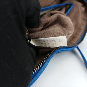 Pre-owned Bottega Veneta NODINI Intrecciato Blue lambskin  shoulderbag | stylenewstar