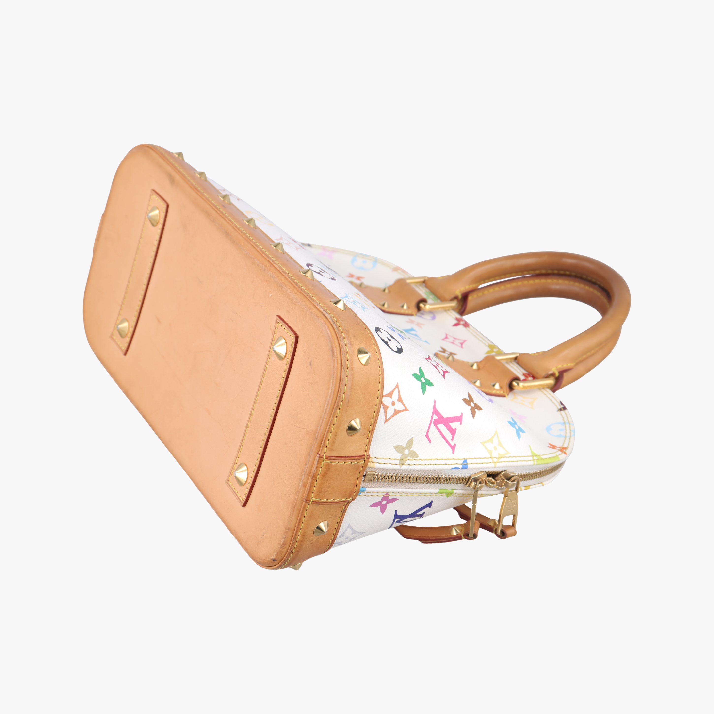 Vintage Louis Vuitton Alma PM white Monogram Multicolor M40443 handbag | stylenewstar