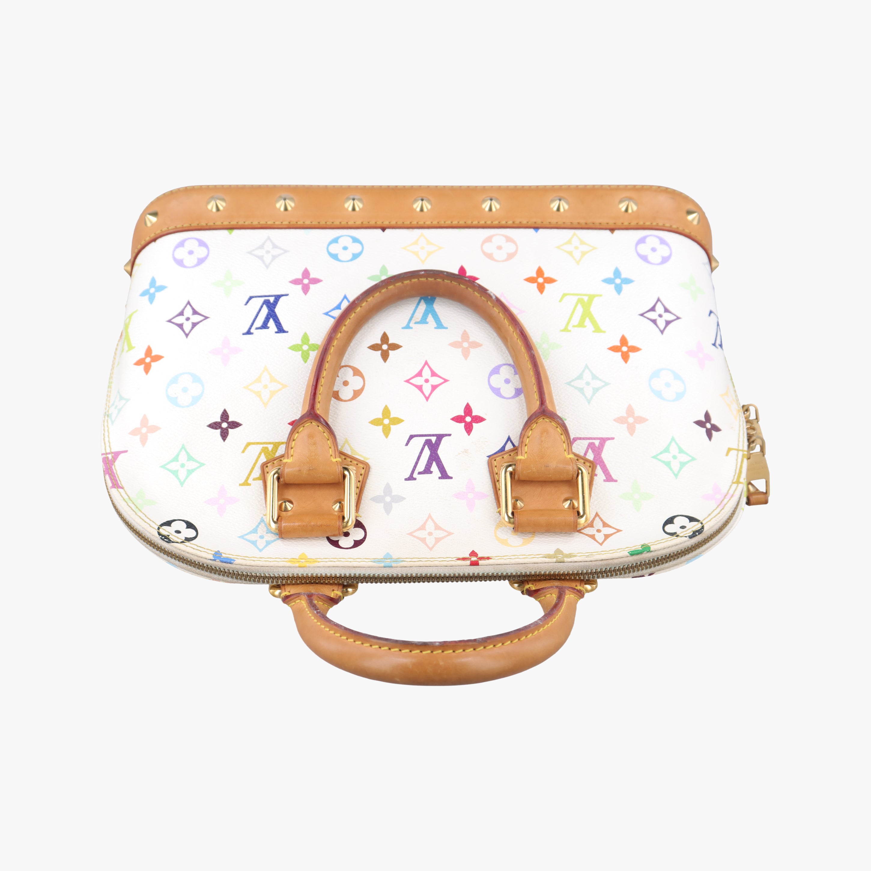Vintage Louis Vuitton Alma PM white Monogram Multicolor M40443 handbag | stylenewstar