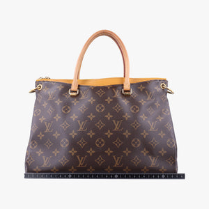 Pre-owned Louis Vuitton PALLAS brown×SAFRAN Monogram Canvas×calf leather M40929 shoulderbag | stylenewstar