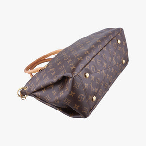 Pre-owned Louis Vuitton PALLAS brown×SAFRAN Monogram Canvas×calf leather M40929 shoulderbag | stylenewstar
