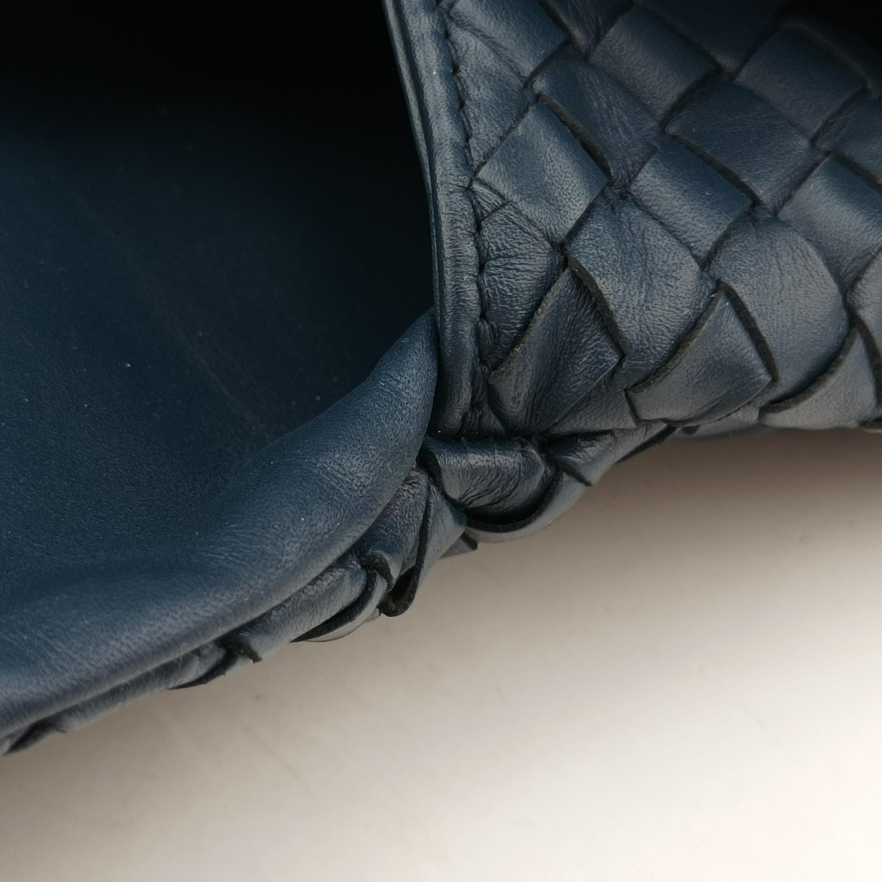 Pre-owned Bottega Veneta Intrecciato Blue lambskin  handbag | stylenewstar