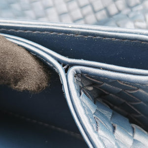 Pre-owned Bottega Veneta Intrecciato Blue lambskin  handbag | stylenewstar